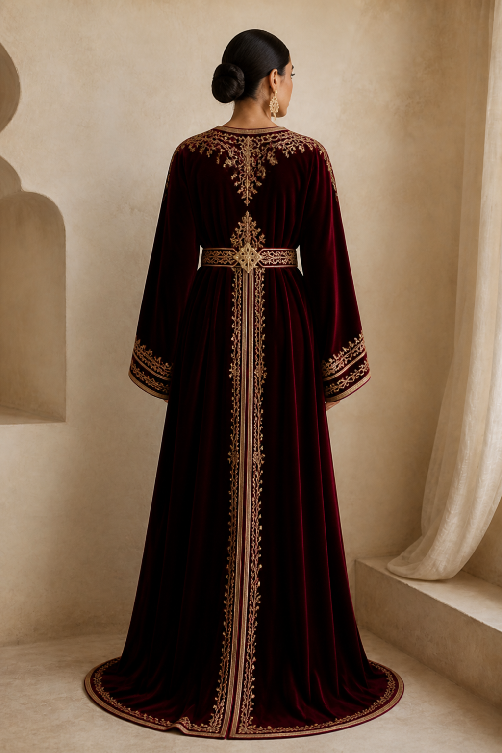 قفطان أزرق ملكي — Dos — bldi couture
