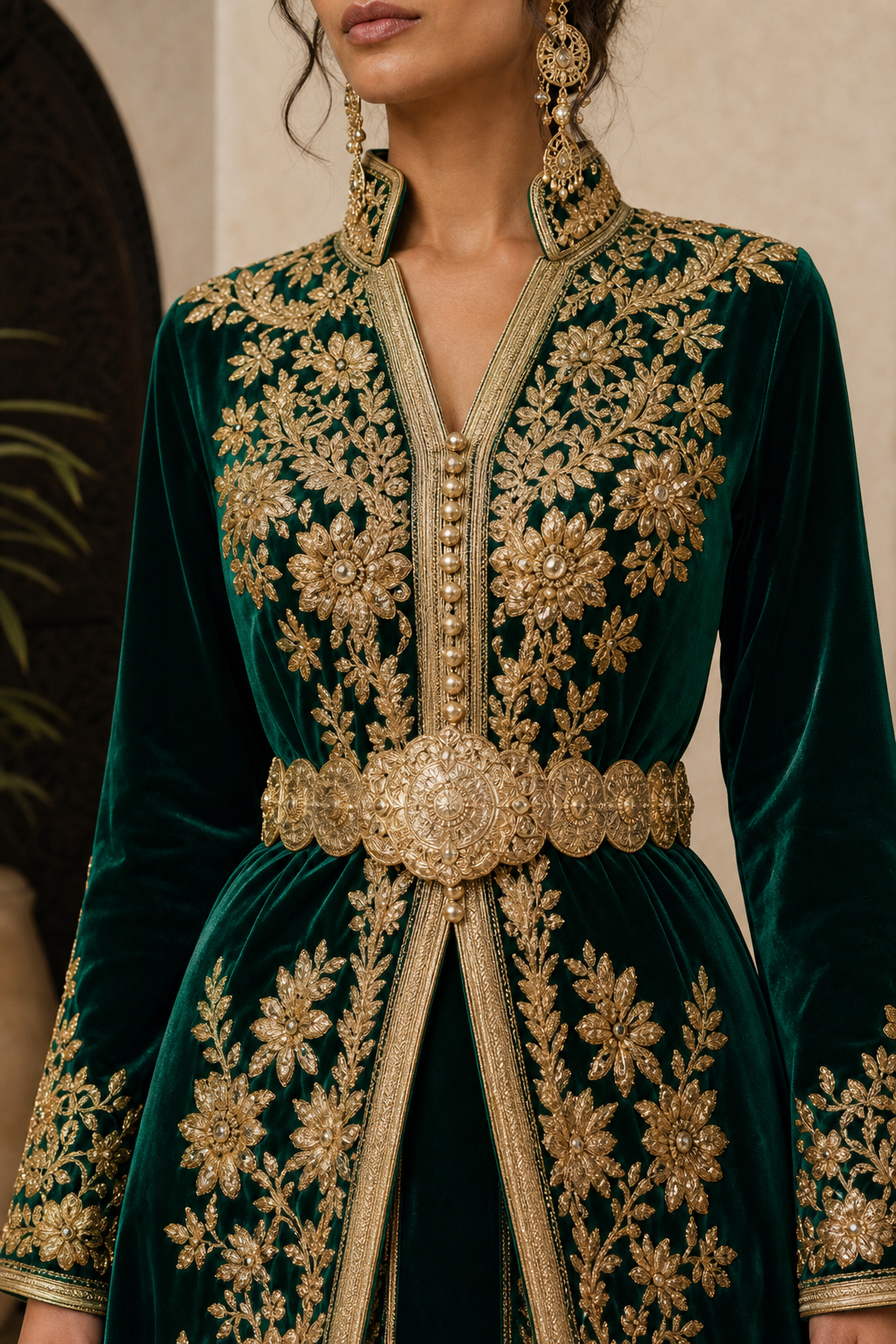 Caftan ivoire nacré — Broderie — bldi couture