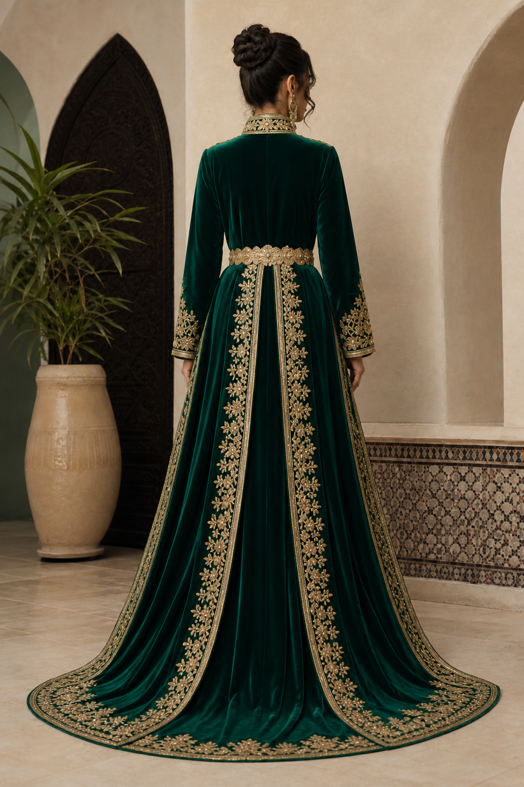 قفطان اليشم الأخضر — Dos — bldi couture
