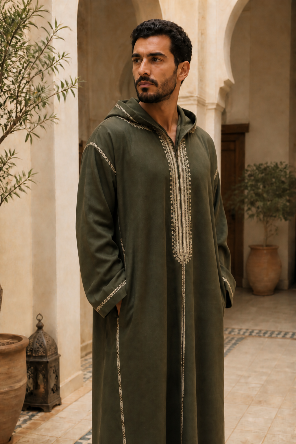 جلباب أخضر زيتوني — Côté — bldi couture
