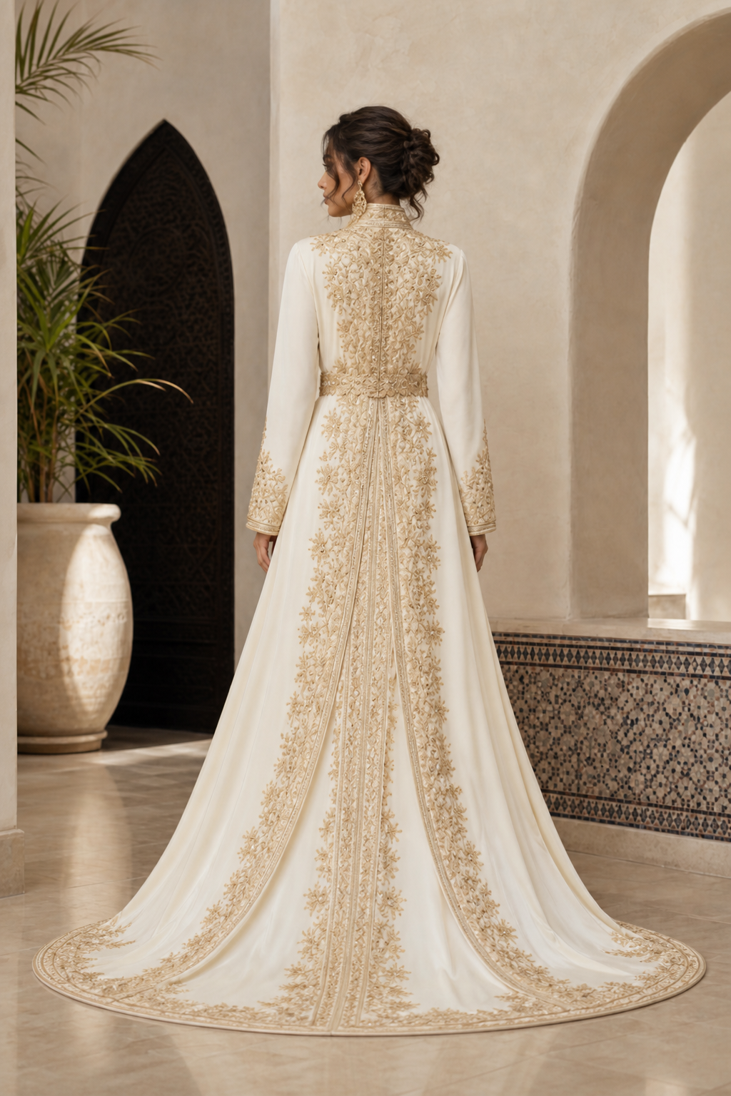 Takchita Ivoire Brodee — Dos — bldi couture